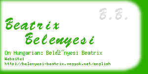 beatrix belenyesi business card